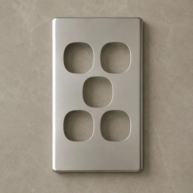 5 Gang Matt Silver Cover For Classic Switch OR Plate - SWS5V/SC