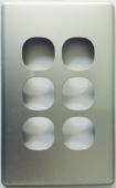 6 Gang Matt Silver Cover For Slimline Switch OR Plate - SWS6S/SC