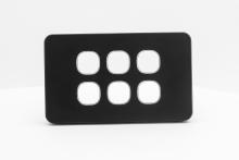 6 Gang Grid &amp; Plate Only Tempered Glass Midnight Black - HIGHLINE SWS6TZ/BK/CP