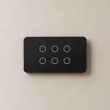 6 Gang Smart Zigbee Touch Glass Wall Switch Midnight Black - HIGHLINE SWS6TZ-BLACK