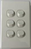 6 Gang Classic Switch 16 Amp White - 5 Years Replacement Warranty