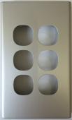 6 Gang Matt Silver Cover For Classic Switch OR Plate - SWS6V/SC