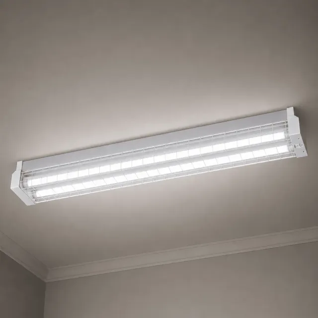 4 FOOT - 2 x 18w WIREGUARD LED Emergency Batten With Microwave Sensor - SP220WGEM/SEN